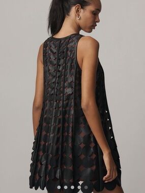 Maeve faux leather swing Mini Dress